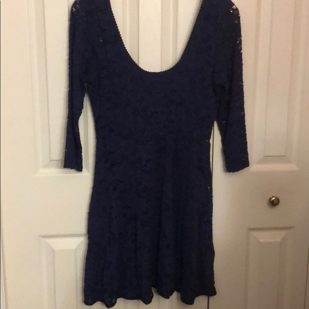 Navy free people 3/4 sleeve size small dress